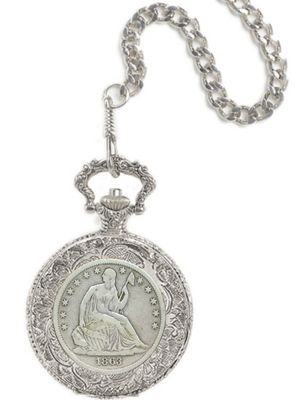 Seated Liberty Silver Half Dollar Pocket Watch