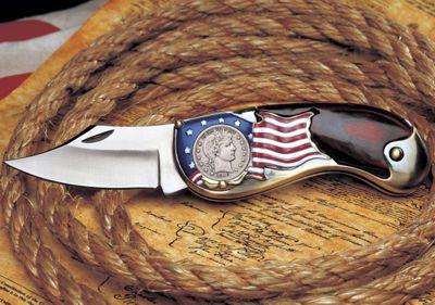 Silver Barber Quarter Knife