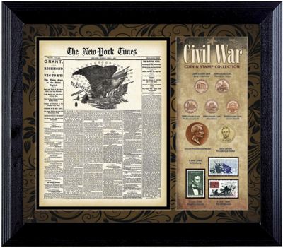 Ny Times Civil War Coin and Stamp Framed Collection