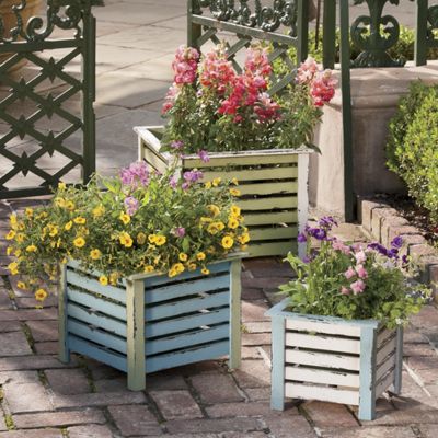 3 piece rustic planter set