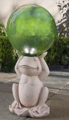 edward frog with solar gazing ball