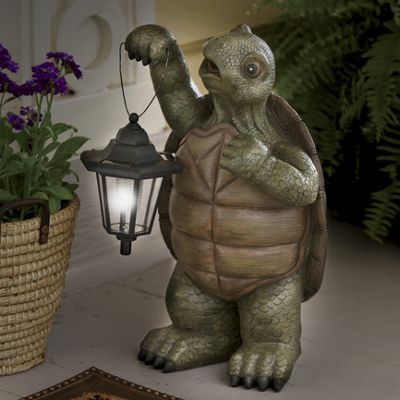 turtle with solar lantern
