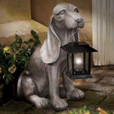 solar hound dog with lantern