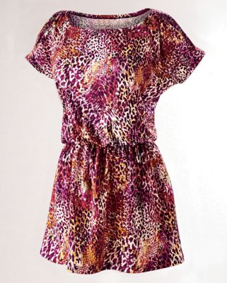 animal print cold shoulder top