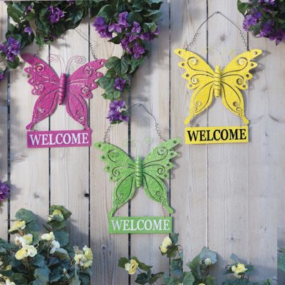 butterfly welcome sign