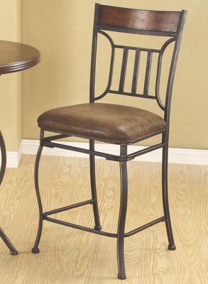 Metal and Wood Counter Height Chair