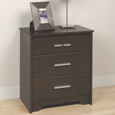 Coal Harbor Tall and Wide 3 Drawer Night Stand W lock
