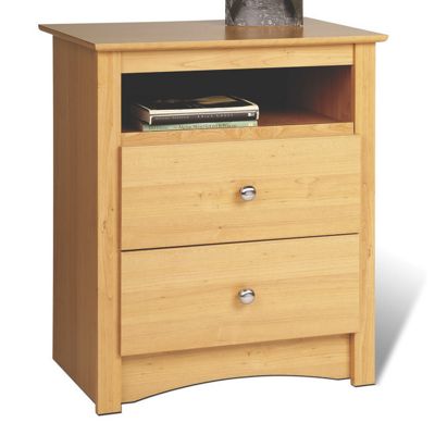 Sonoma Tall 2 Drawer Nightstand W open Cubbie