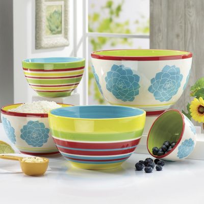 5 piece blooming hill stoneware nesting bowl set