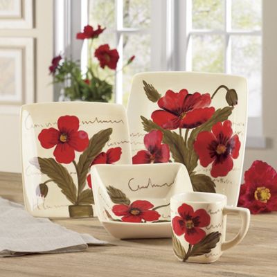 16 piece poppy dinnerware set