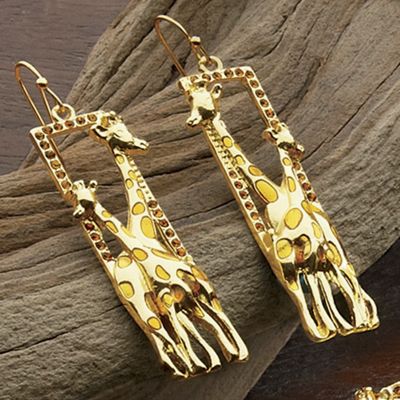 giraffe wire earrings