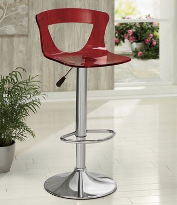 Taburete de acr�lico rojo