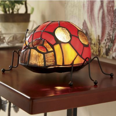stained glass ladybug lighted accent