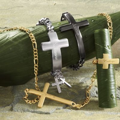 Horizontal cross name Jewelry
