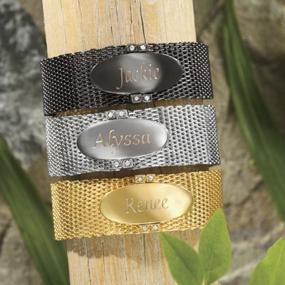 Mesh name Bracelet With Crystal Accents