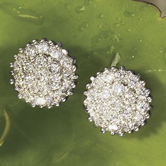 Cubic Zirconia Cluster Post Earrings