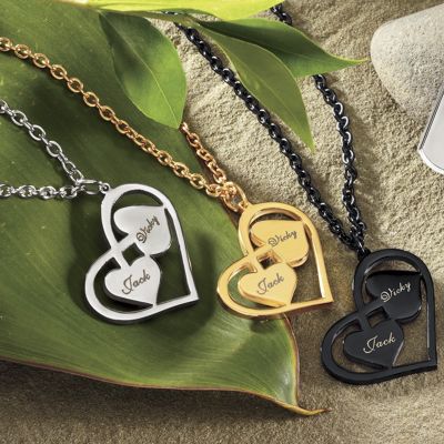 Two name Heart Pendant