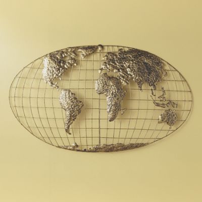 Iron World Map Wall Art