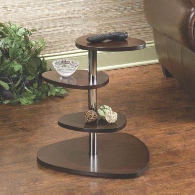 Espresso Wood Grain Contemporary Accent Table