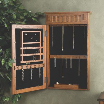 Mission Wall Mount Jewelry Armoire