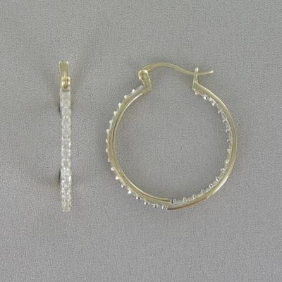 14k Gold Over Sterling Silver Hoops