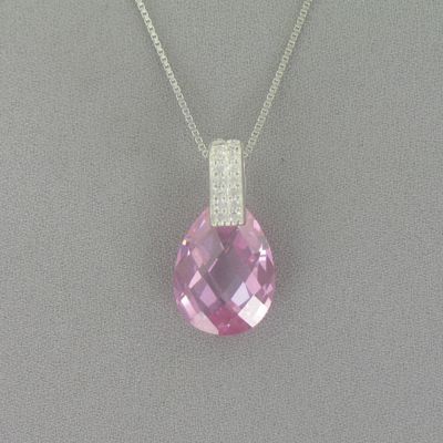 Pink Pear drop Pendant