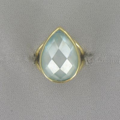 Blue Mother of pearl Pear Ring