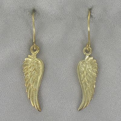 14k Gold Over Sterling Silver Wing Earrings