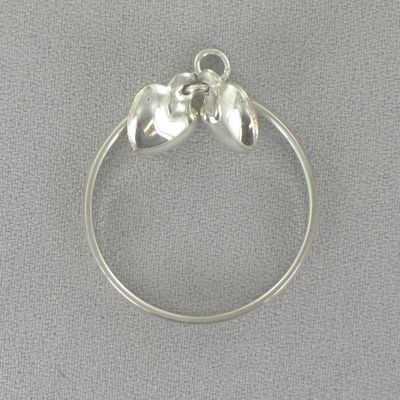 Double Heart Charm Ring