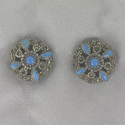 Turquoise Round Earrings