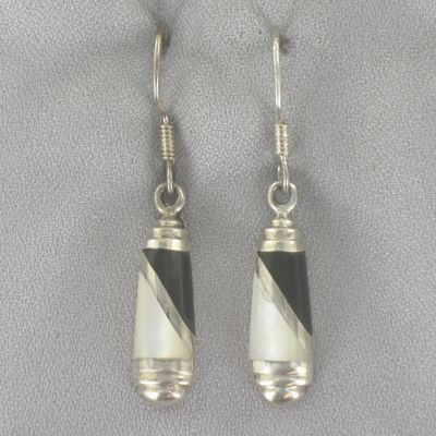 Onyx mother of pearl Inlay Earrings