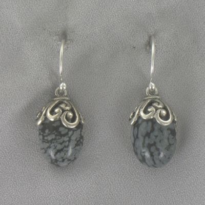 Obsidian Scroll Earrings