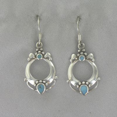 Lapis Circle Earrings