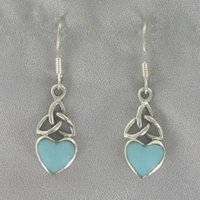 Turquoise Heart link Earrings