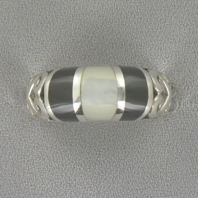 Onyx mother of pearl Band
