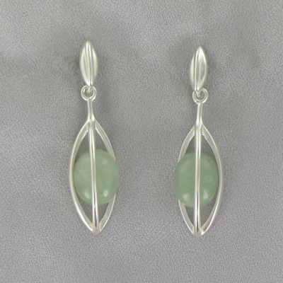 Jade Cage Post Earrings