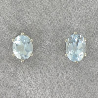 Blue Topaz Oval Earrings