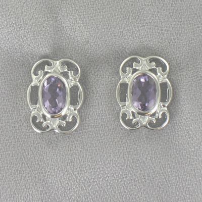 Amethyst Oval Earrings