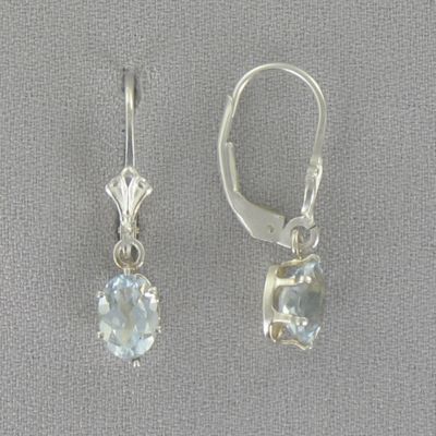 Blue Topaz Leverback Earrings
