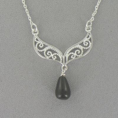 Onyx Pear Drop Necklace