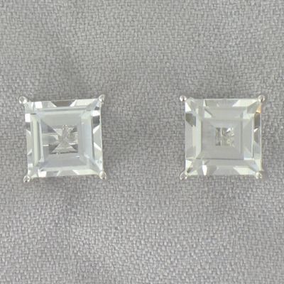 White Topaz Post Earrings