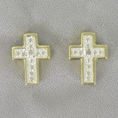 Diamond Cross Earrings