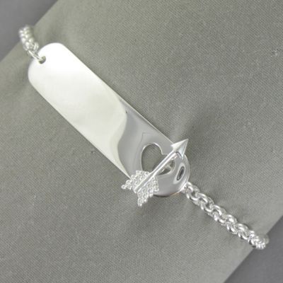Heart arrow Personalized Id Bracelet