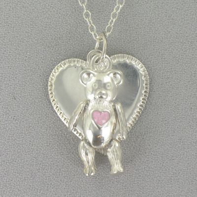 Personalized Heart bear Pendant