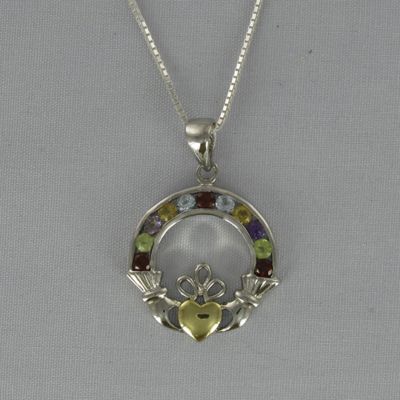 Gemstone Claddaugh Pendant