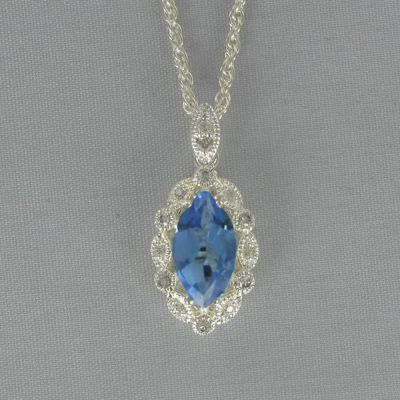 Blue Topaz Marquise Pendant