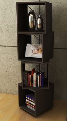 Four Rotating Cubes For Storage In Espresso