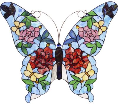 Blue Butterfly Window Panel