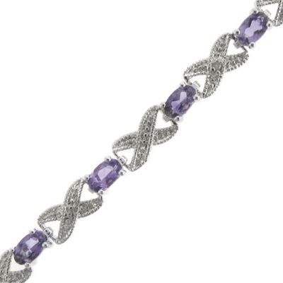 Amethyst X o Bracelet With Diamond Accents