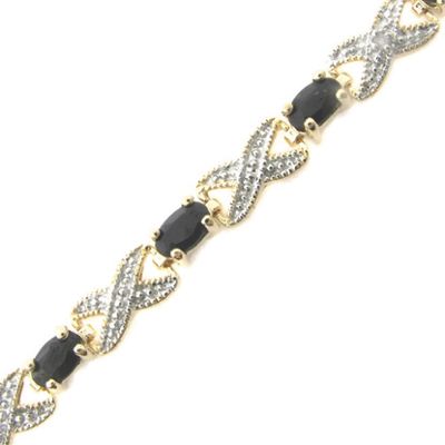Sapphire X o Bracelet With Diamond Accents